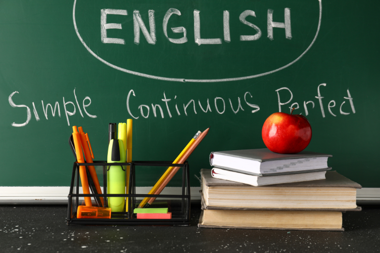 A visual guide illustrating effective methods for learning English, including reading, writing, and speaking techniques.